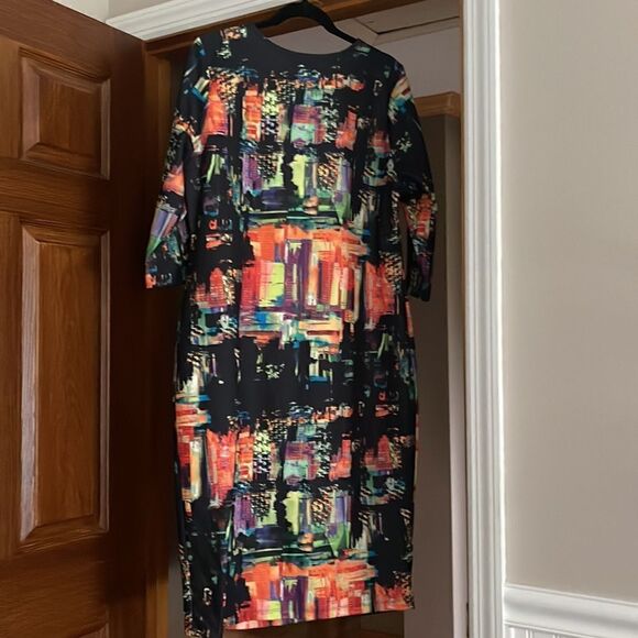 Asos Neon Print Dress with Sleeves - Picture 6 of 7